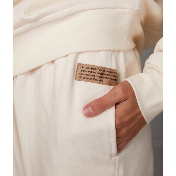 LUNYA Silksweats Reversible Silk Blend Jogger Cream Women's Size M Loungewear - Picture 3 of 10